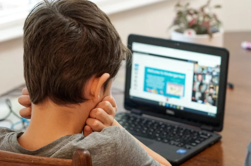 man-staring-at-computer-online learning-security