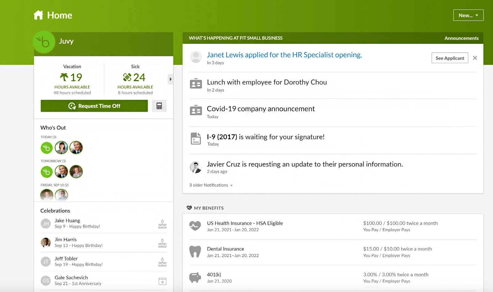 HRIS system bamboohr