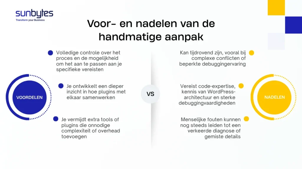 Voor- en nadelen van de handmatige aanpak