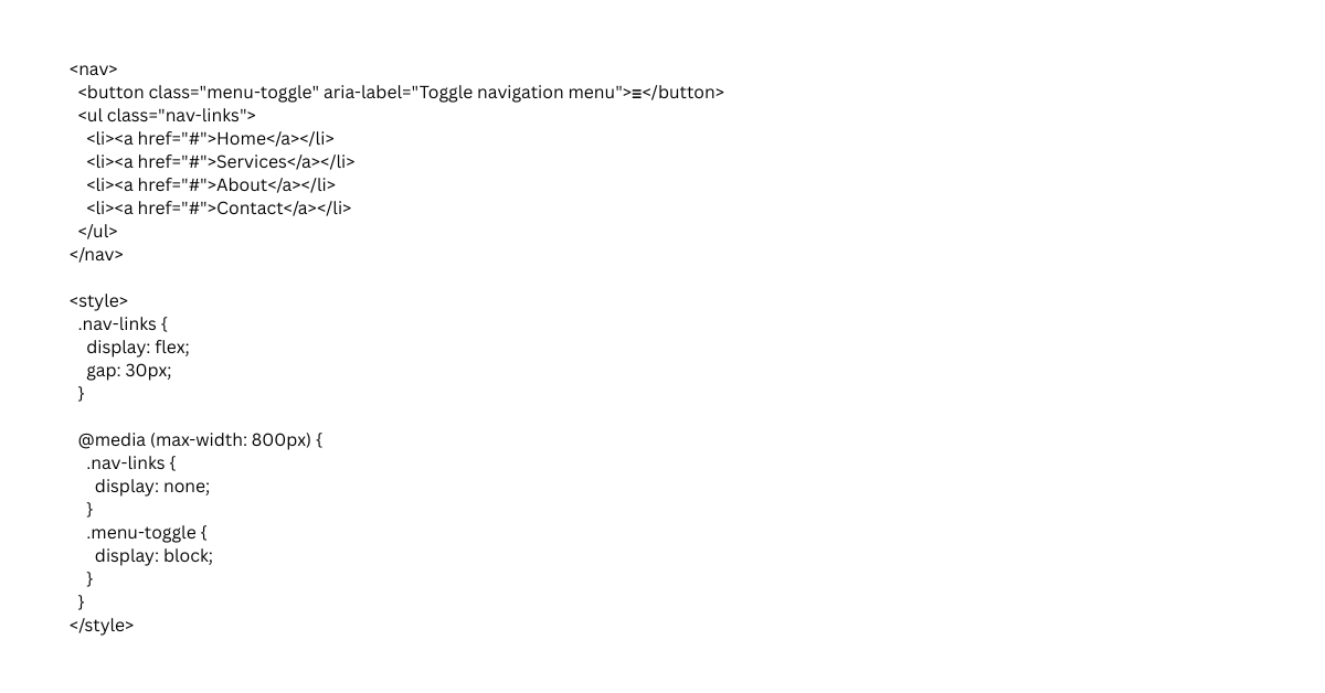 example code for responsive navigation