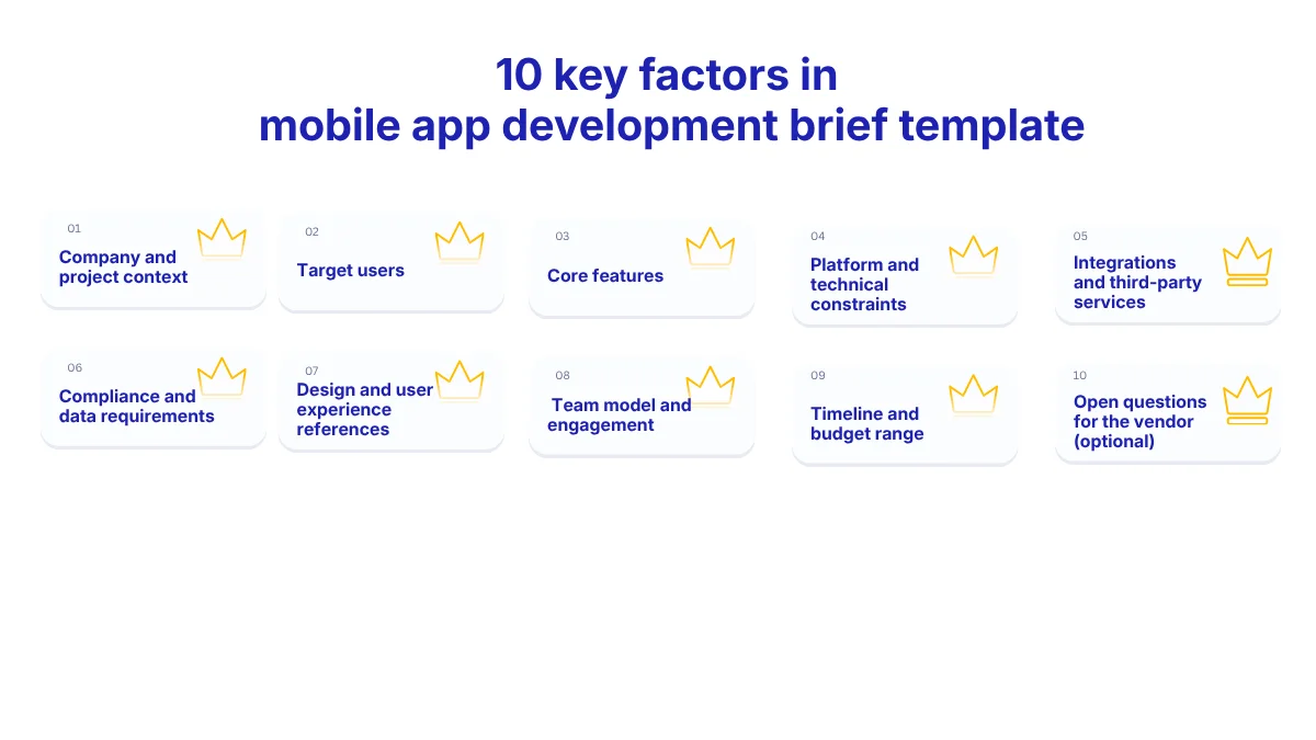 10 key sections of a mobile app development brief template