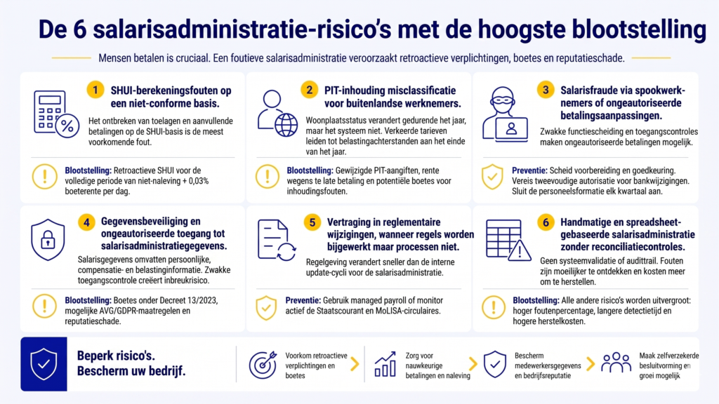 De 6 payroll-risico's met de hoogste blootstelling voor internationale bedrijven