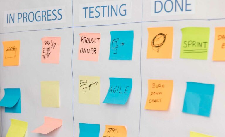 woman presenting business plan