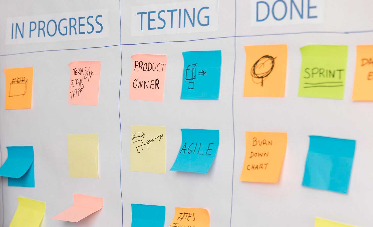 woman presenting business plan