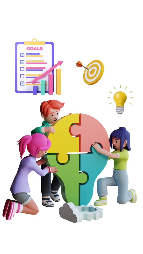 Team cooperate to achieve the goal illustration image