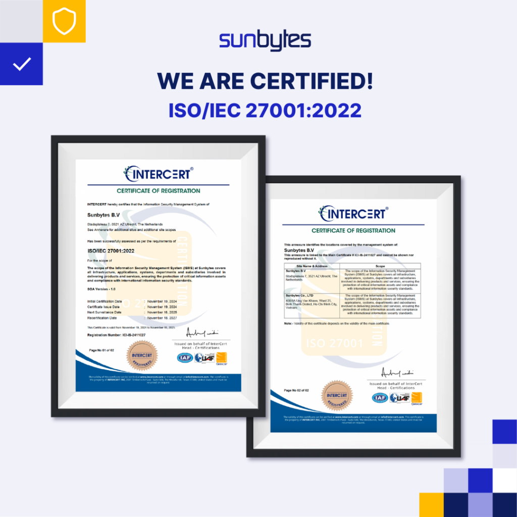 Sunbytes iso 27001 certificate