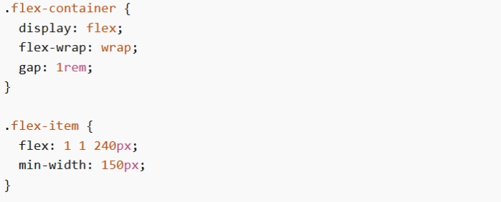 Example code for flexbox layouts