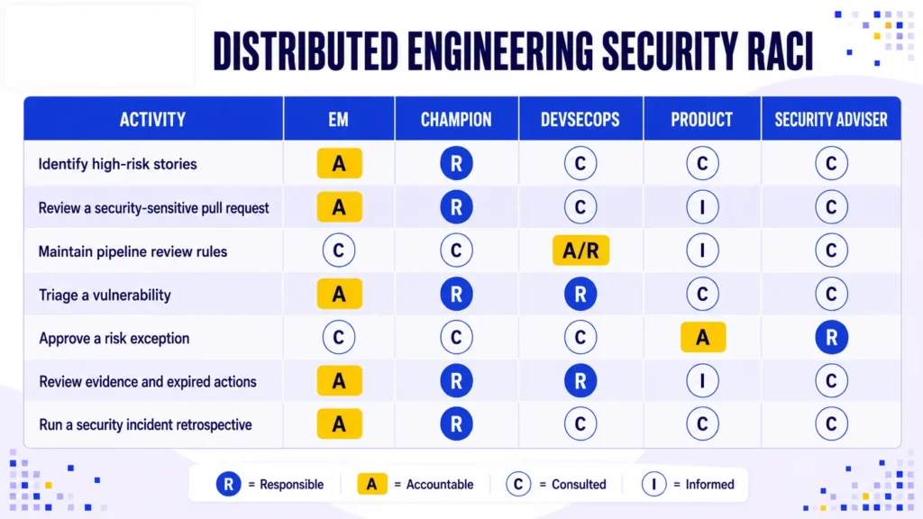 Distributed engineering security RACI